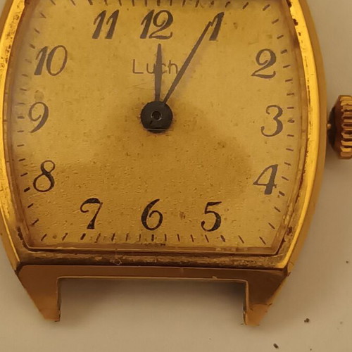 Luch SU 1809 vintage wristwatch used, yellow, women's