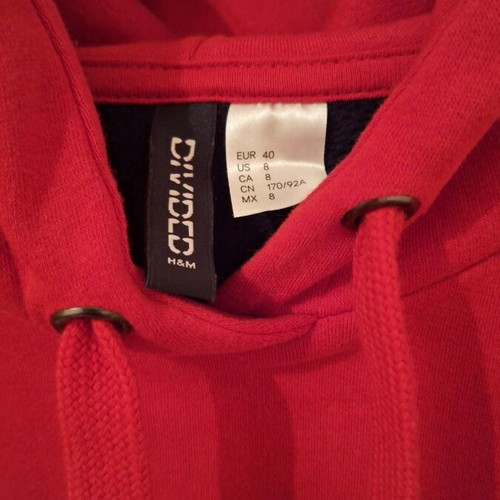 H&M sweatshirt dress size 40 like new, red and blue