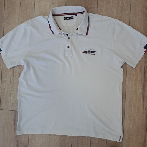Navy Sail polo shirt like new, men's 4XL, white
