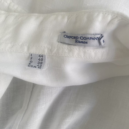 Oxford Company long women's linen shirt, white, size L