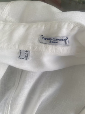 Oxford Company long women's linen shirt, white, size L