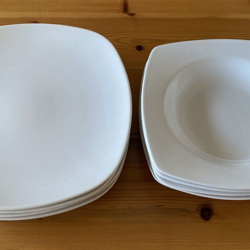 White porcelain set square 8 pieces new