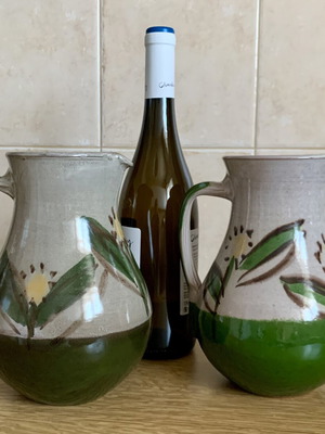 Set of 2 ceramic pitchers from Sifnos, 1980s vintage