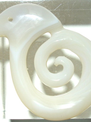 Jade nephrite mineral pierced 55x39.5 mm like new