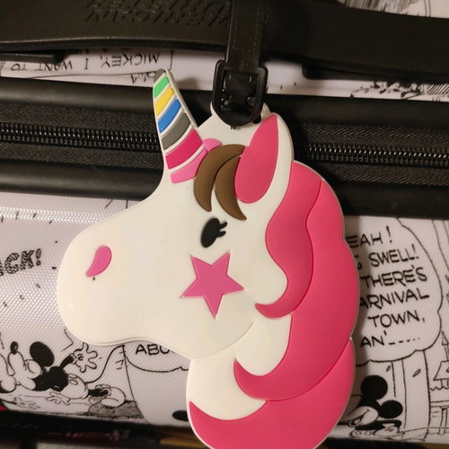 Unicorn luggage tag new