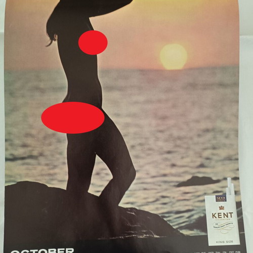 Kent Newport True rare 1971 wall calendar with semi-nude models like new