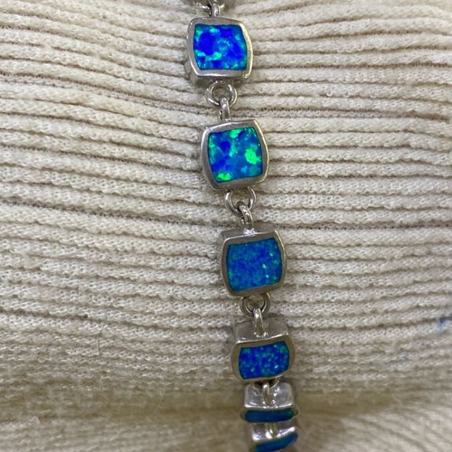 Silver (925) bracelet with blue opalite new
