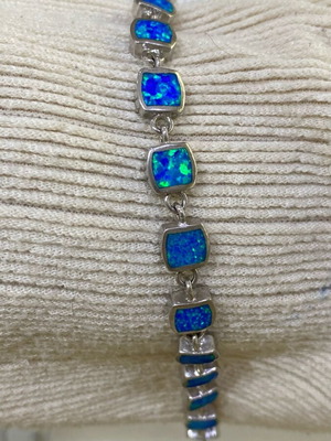 Silver (925) bracelet with blue opalite new