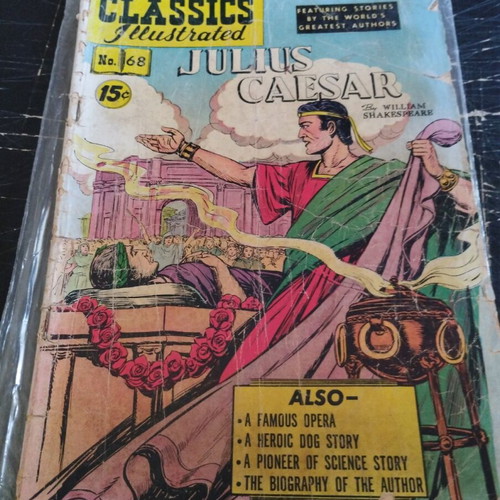 Classics Illustrated Julius Caesar No. 68 worn, damaged 1950