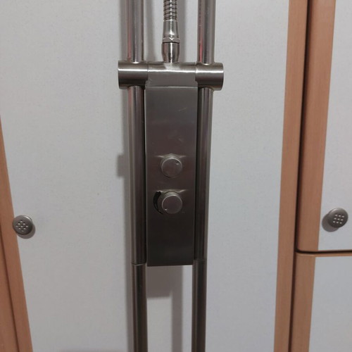 Floor lamp with 2 dimmers used, metal, 183 cm height