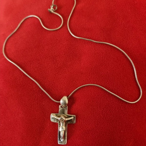 Silver cross 925 with chain vintage like new