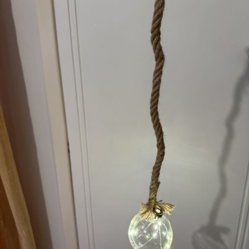 Ball-shaped lamp set of 2 with LED battery-operated lights