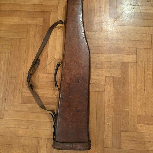 Leather gun case used leg of mutton type handmade