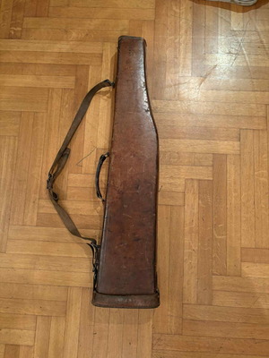 Leather gun case used leg of mutton type handmade