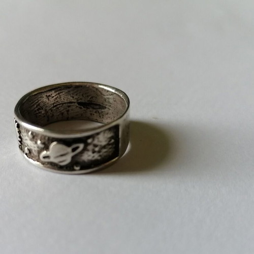 Silver 925 ring new with planet and stars no 55 (US 7)