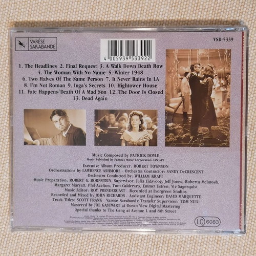 Dead Again Original Motion Picture Soundtrack CD used