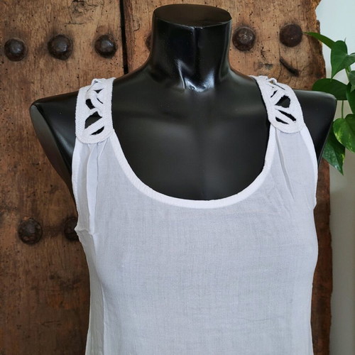 Boho white crochet top/dress like new, summer tunic