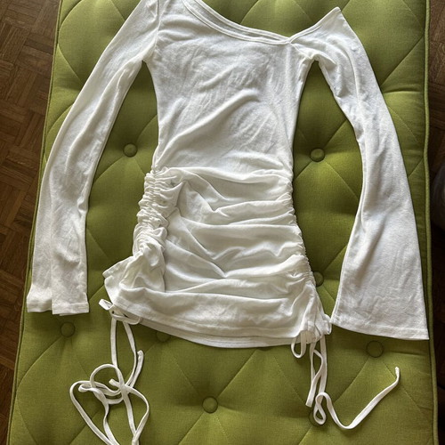 Shein summer mini dress, white, adjustable length
