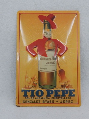 Tio Pepe metal sign used, 1990s, 20x30 cm