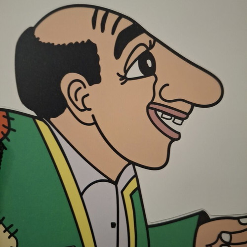 Karagiozis shadow theatre figure with wooden springs