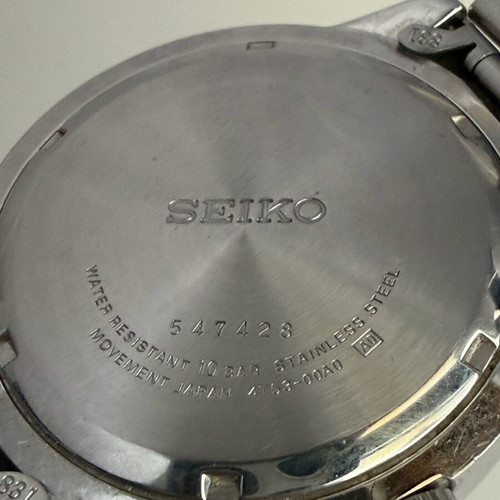 Seiko Chronograph 4T53-00A0 wristwatch like new, black and silver
