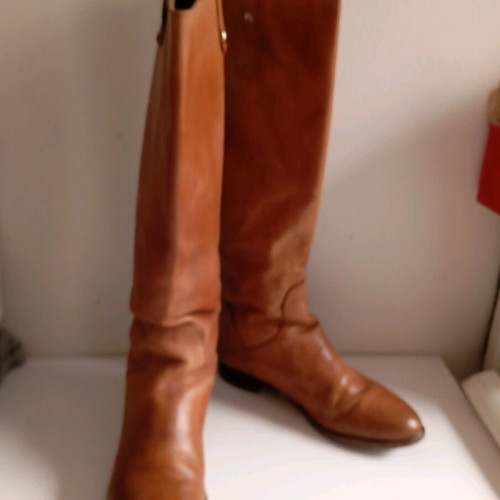 Leather women's boots used, size 38, brown