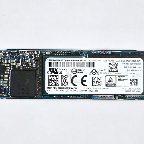 Toshiba NVMe 256GB M.2 SSD used, bundle of 4 with SMART warning