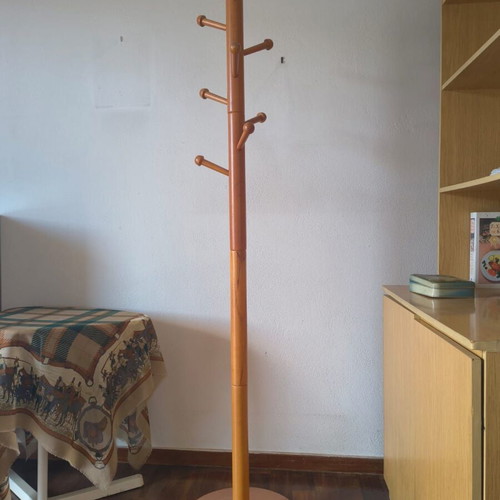 Wooden Coat Rack Beige 8 Hooks like new