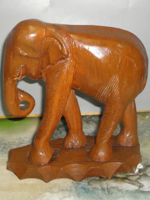 Handmade wooden elephant decoration