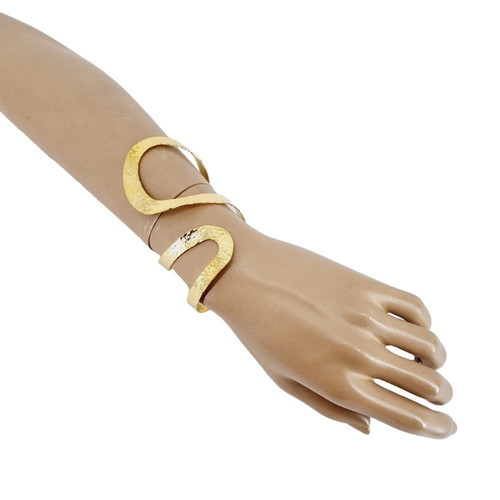 Bracelet with gold strips asymmetrical new