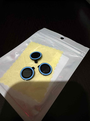 Apple iPhone camera protectors glow in the dark, pack of 3, blue