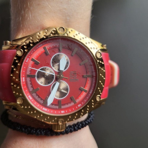 Visetti watch red with gold dial like new