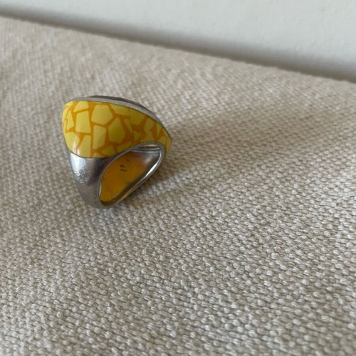 Statement ring silver with large citrine like new