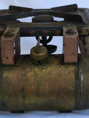 Old gas stove like new with brass tank and iron construction