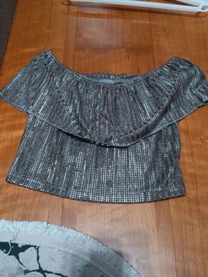Active Girl silver blouse like new, size M