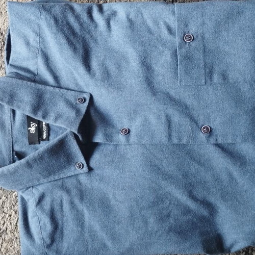 Men's winter cotton shirt L like new, blue
