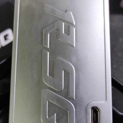 RSQ Squonk Mod Hotcig used, silver metal with black carbon