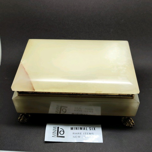 Vintage onyx jewelry box used, large and heavy