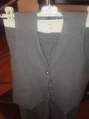 Pull & Bear gray vest and pants set like new