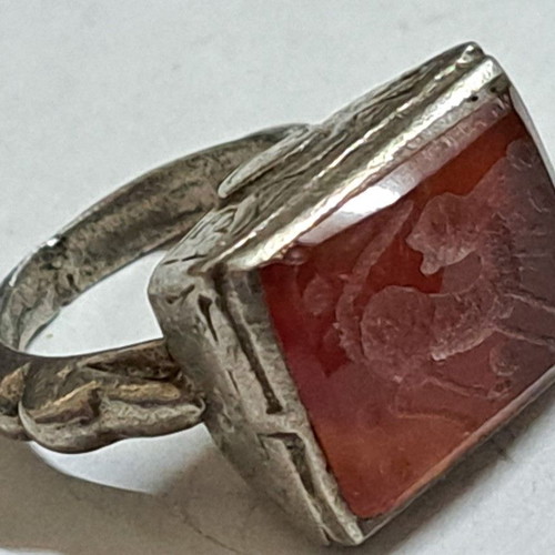 Persian 19th Century Rings with Natural Stone, Like New