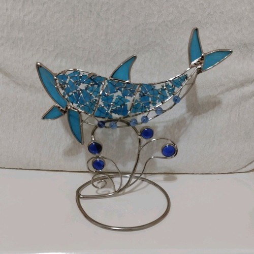 Stained glass dolphin like new handmade decoration