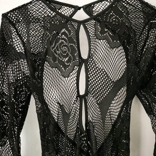 Shein lace mesh bodysuit new, red, size L