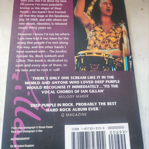 Ian Gillan Child In Time autobiography book in English like new