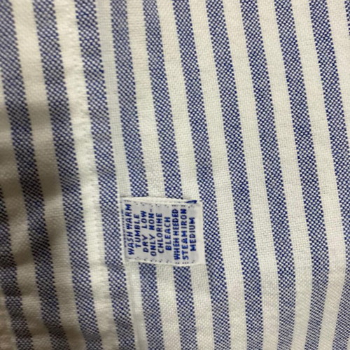 Ralph Lauren Oxford shirt M, light blue white pinstripe, turquoise pony