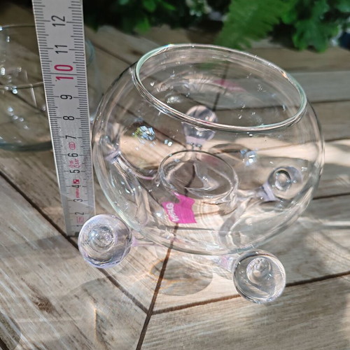 Elegant 3-piece glass set with lids and Vela aroma lamp