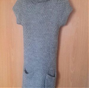 Φόρεμα  knitwear ZARA  με κουκούλα  γκρι medium