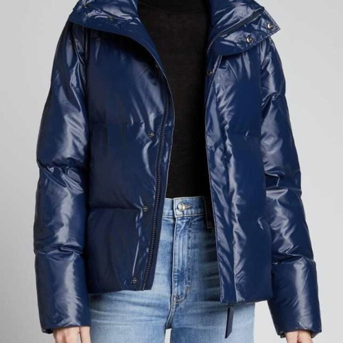 Rains Boxy Puffer Jacket new, women's size S-M, shiny blue