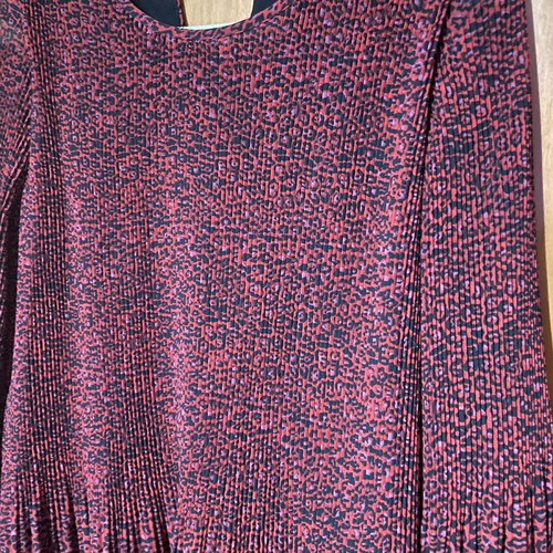 Zara shirt used, dark red animal print, size small