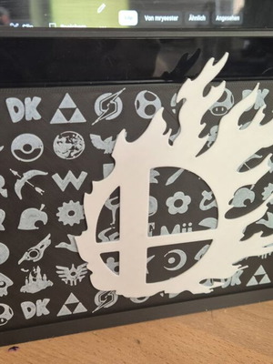 Nintendo Switch 2 3D printed dock cover with Super Smash Bros design