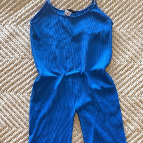 Zara onesie with biker shorts, blue, size M